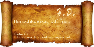 Herschkovics Dénes névjegykártya